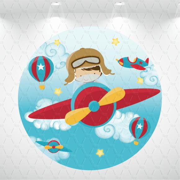 Painel Redondo + Kit De Capas De Cilindros Aviador