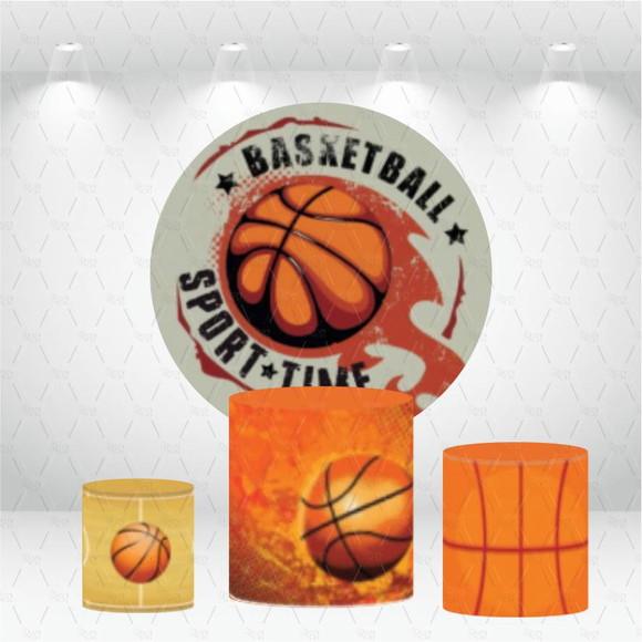 Painel Redondo + Kit de Capas de Cilindros Basquete