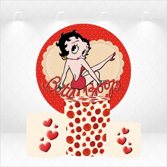 Painel Redondo + Kit de Capas de Cilindros Betty Boop