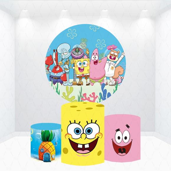 Painel Redondo + Kit de Capas de Cilindros Bob Esponja