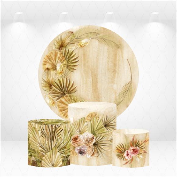 Painel Redondo + Kit de Capas de Cilindros Boho