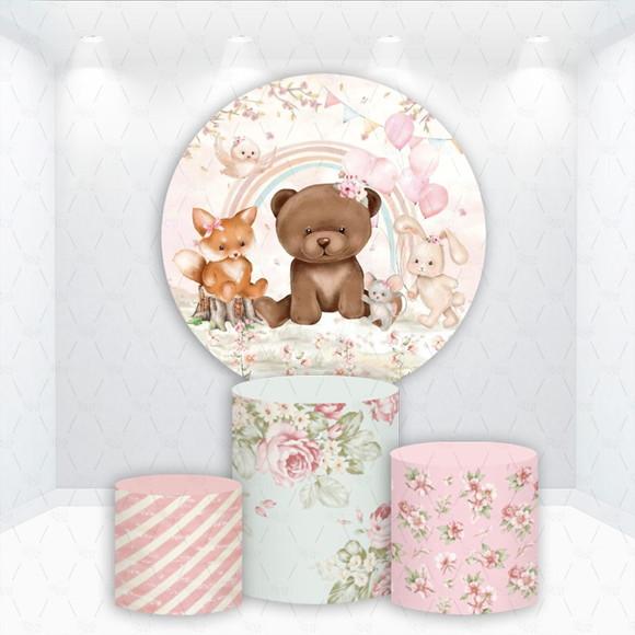 Painel Redondo + Kit de Capas de Cilindros Bosque