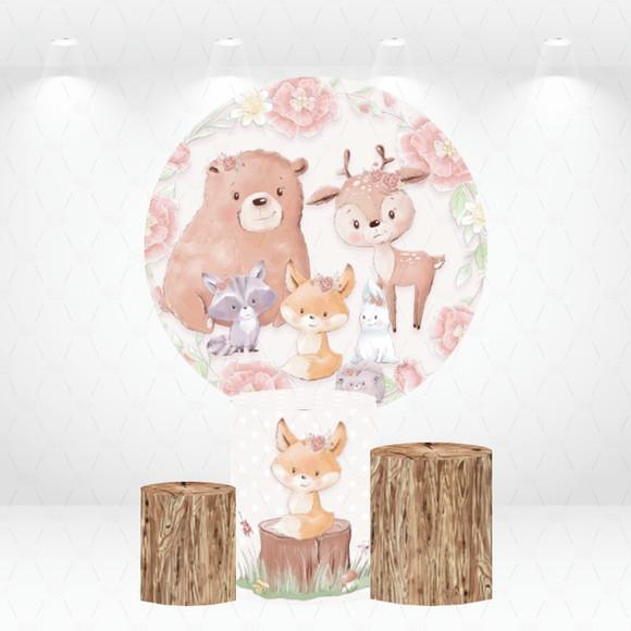 Painel Redondo + Kit de Capas de Cilindros Bosque