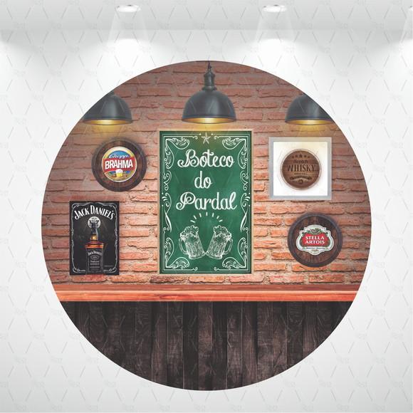 Painel Redondo + Kit De Capas De Cilindros Boteco