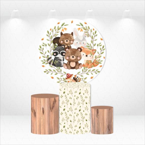 PAINEL REDONDO + KIT DE CAPAS DE CILINDROS BOSQUE