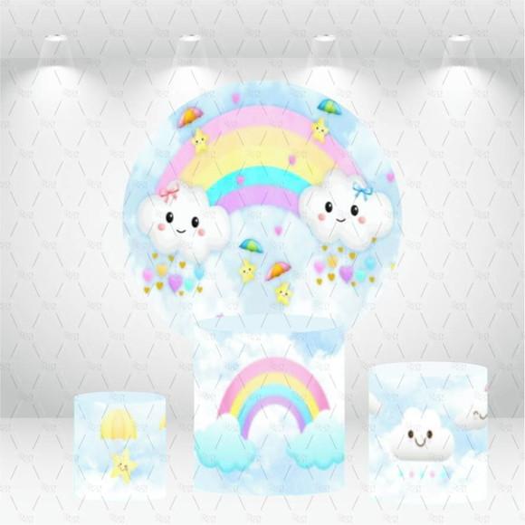 PAINEL REDONDO + KIT DE CAPAS DE CILINDROS CHUVA DE AMOR