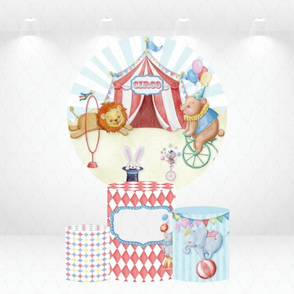 Painel Redondo + Kit de Capas de Cilindros Circo