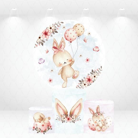 Painel Redondo + Kit de Capas de Cilindros Coelhinha