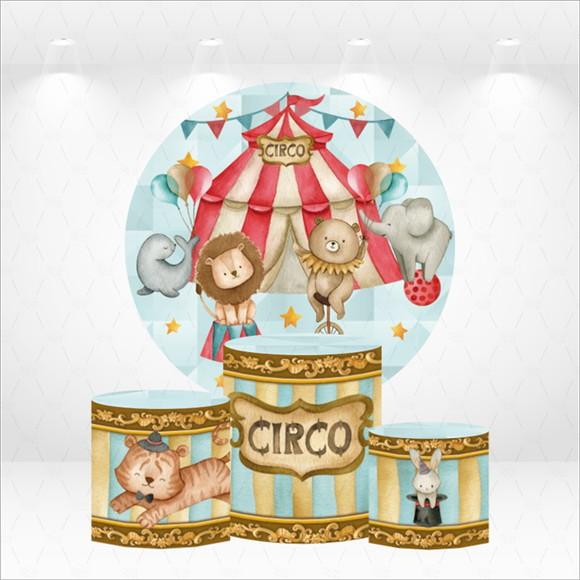 Painel Redondo + Kit de Capas de Cilindros Circo
