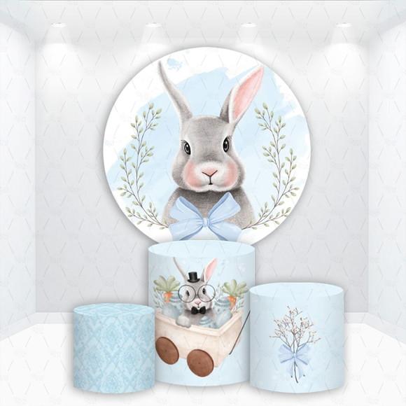 Painel Redondo + Kit de Capas de Cilindros Coelho Pascoa