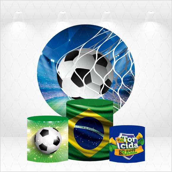 Painel Redondo + Kit de Capas de Cilindros Copa do Mundo