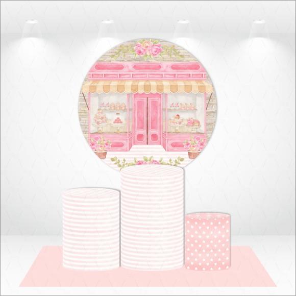 Painel Redondo + Kit de Capas de Cilindros Confeitaria