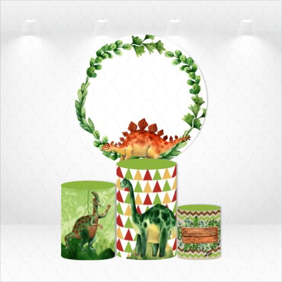 PAINEL REDONDO + KIT DE CAPAS DE CILINDROS DINOSSAUROS