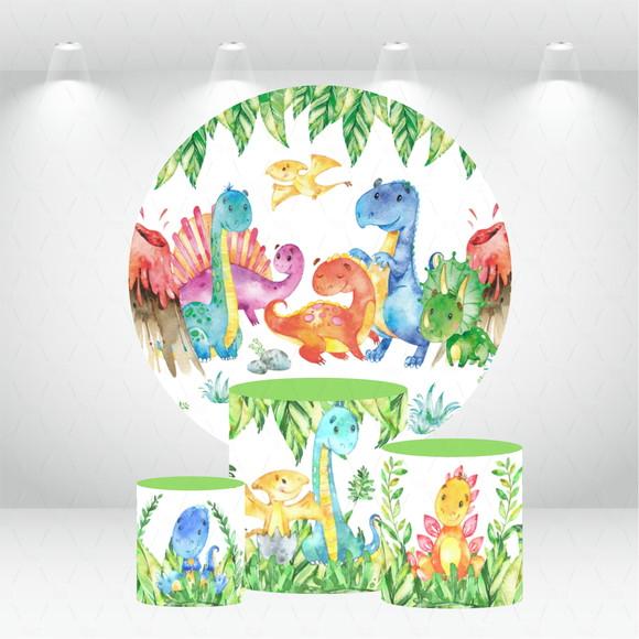 PAINEL REDONDO + KIT DE CAPAS DE CILINDROS DINOSSAUROS