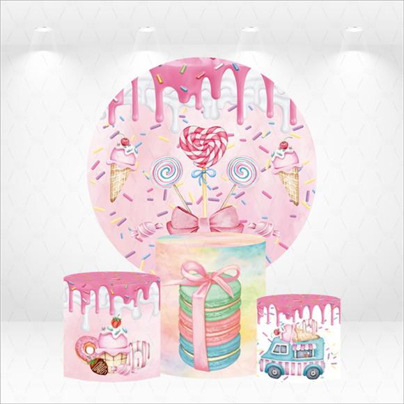 Painel Redondo + Kit de Capas de Cilindros Doces