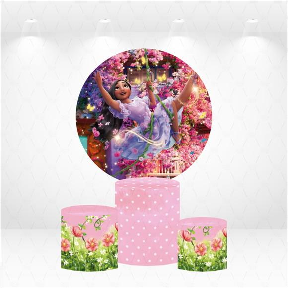 Painel Redondo + Kit de Capas de Cilindros Encanto