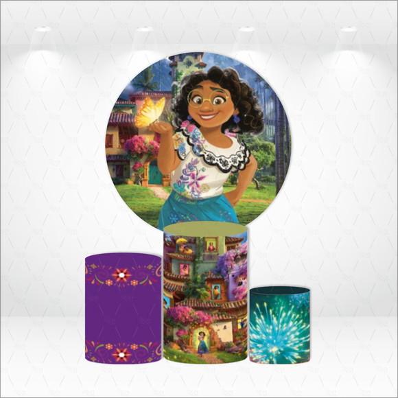 Painel Redondo + Kit de Capas de Cilindros Encanto