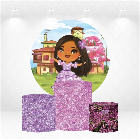 Painel Redondo + Kit de Capas de Cilindros Encanto