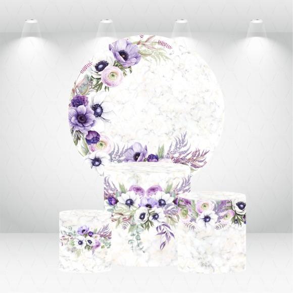 PAINEL REDONDO + KIT DE CAPAS DE CILINDROS FLORAL