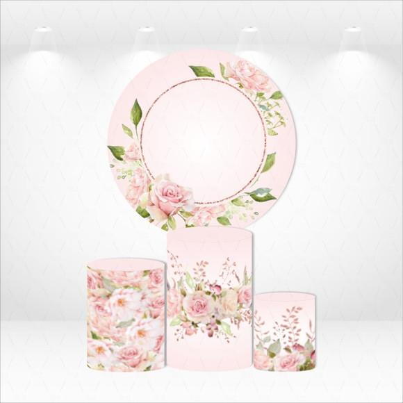 PAINEL REDONDO + KIT DE CAPAS DE CILINDROS FLORAL