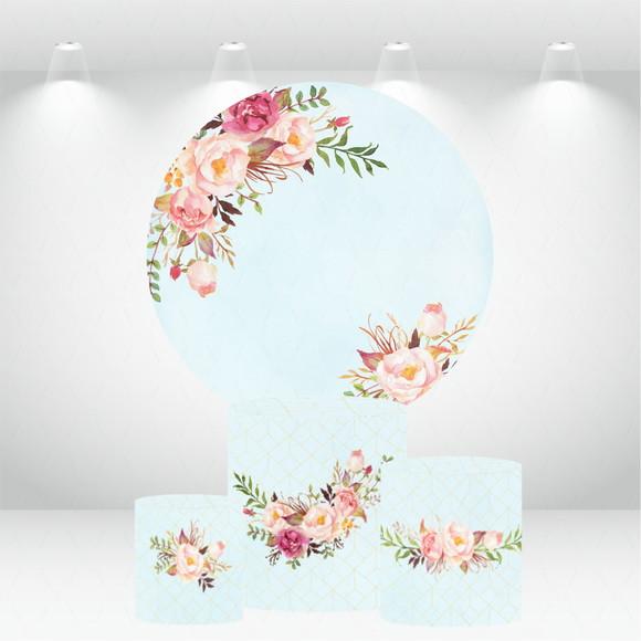 PAINEL REDONDO + KIT DE CAPAS DE CILINDROS FLORAL