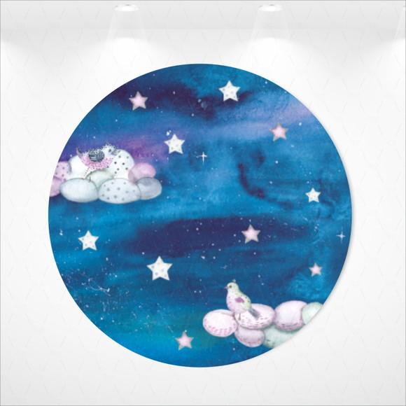 PAINEL REDONDO + KIT DE CAPAS DE CILINDROS FLORAL CÉU