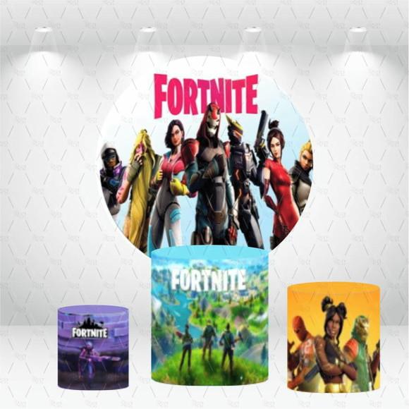 PAINEL REDONDO + KIT DE CAPAS DE CILINDROS FORTNITE