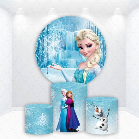 Painel Redondo + Kit de Capas de Cilindros Frozen