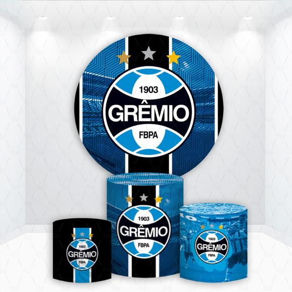 Painel Redondo + Kit de Capas de Cilindros Futebol
