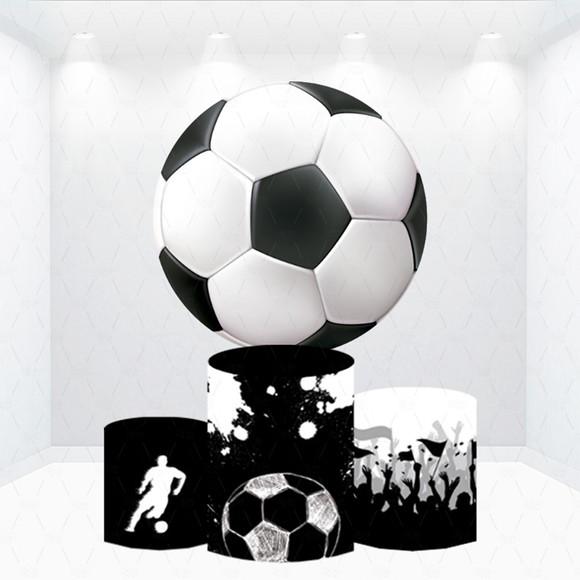 Painel Redondo + Kit de Capas de Cilindros Futebol