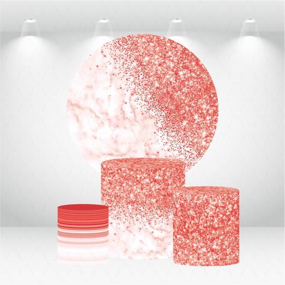 PAINEL REDONDO + KIT DE CAPAS DE CILINDROS GLITTER E MARMORE