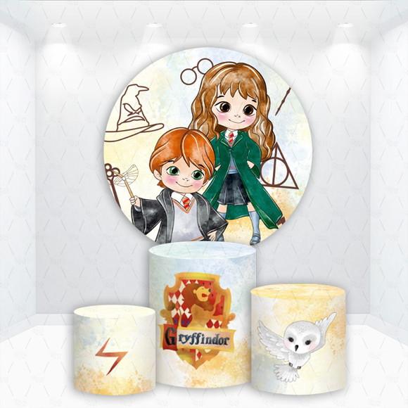 Painel Redondo + Kit de Capas de Cilindros Harry Potter