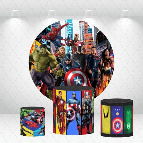 PAINEL REDONDO + KIT DE CAPAS DE CILINDROS HERÓIS