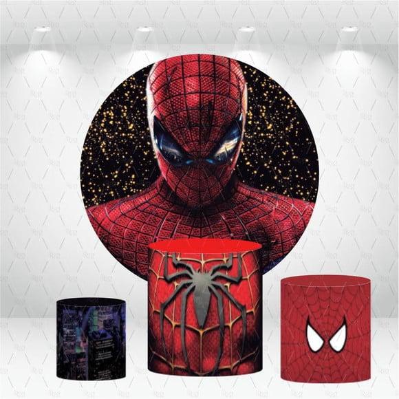 Painel Redondo + Kit de Capas de Cilindros Homem Aranha