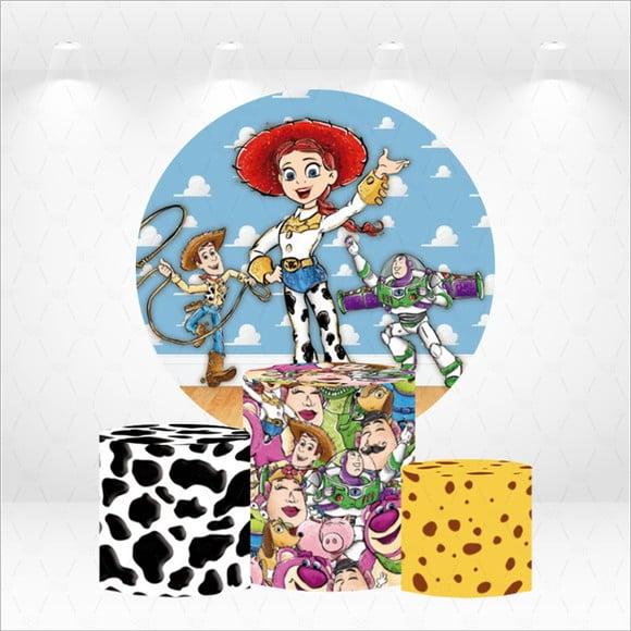 Painel Redondo + Kit de Capas de Cilindros Jessie Toy Story