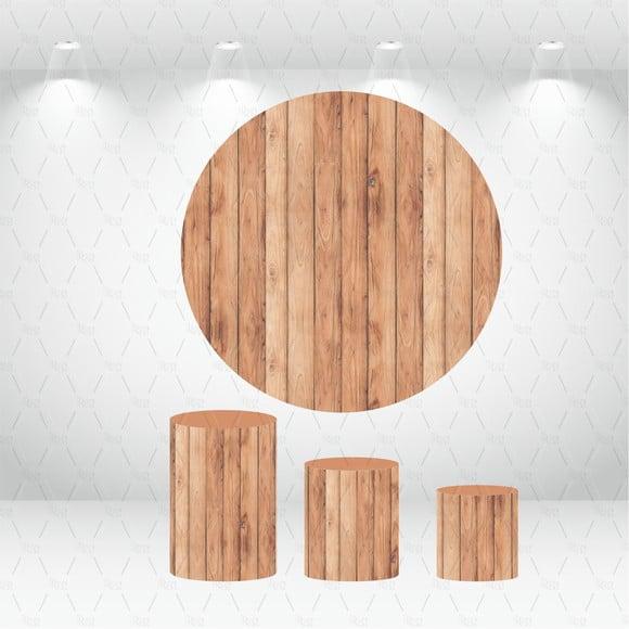 PAINEL REDONDO + KIT DE CAPAS DE CILINDROS MADEIRA