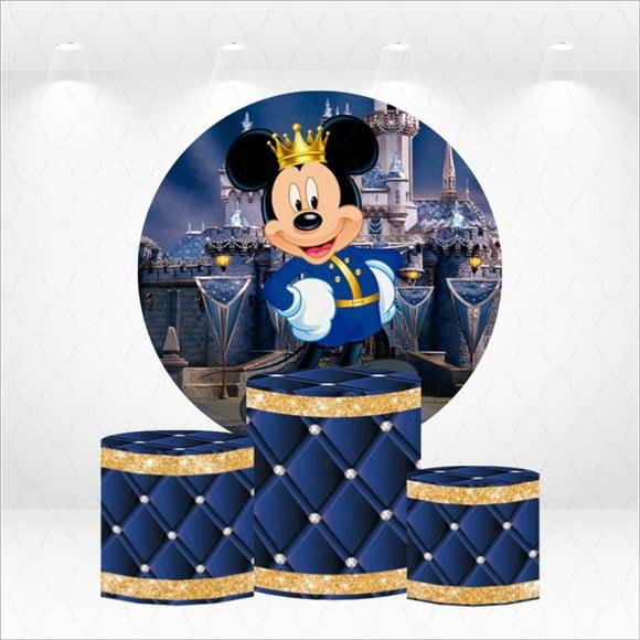 Painel Redondo + Kit de Capas de Cilindros Mickey Principe