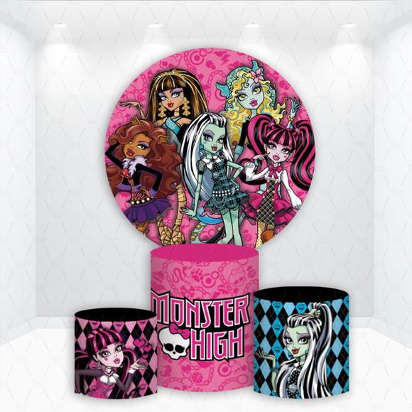 Painel Redondo + Kit de Capas de Cilindros Monster High