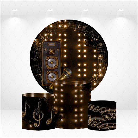 Painel Redondo + Kit de Capas de Cilindros Música