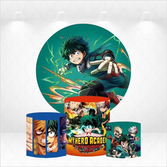 Painel Redondo + Kit de Capas de Cilindros My Hero Academia