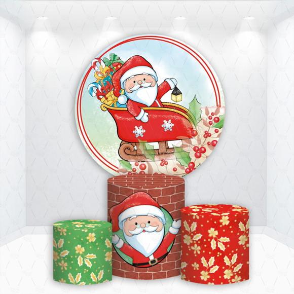 Painel Redondo + Kit de Capas de Cilindros Natal