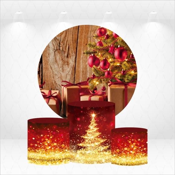 Painel Redondo + Kit de Capas de Cilindros Natal
