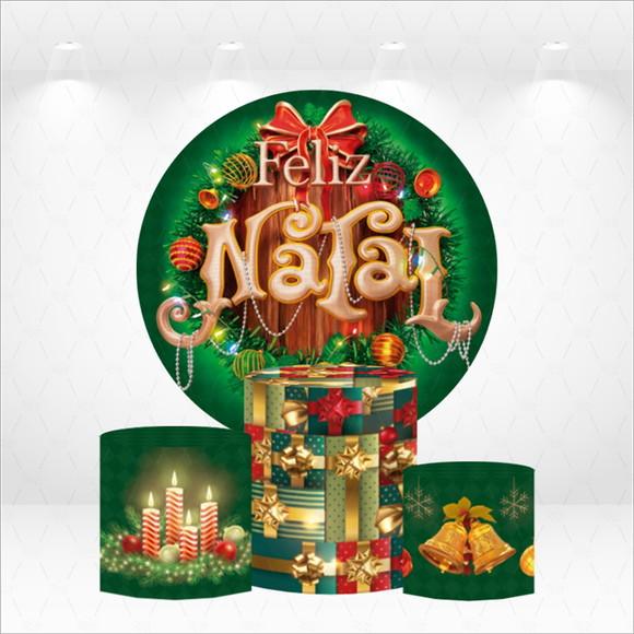 Painel Redondo + Kit de Capas de Cilindros Natal