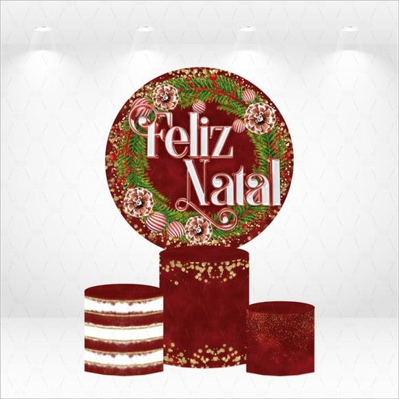 Painel Redondo + Kit de Capas de Cilindros Natal