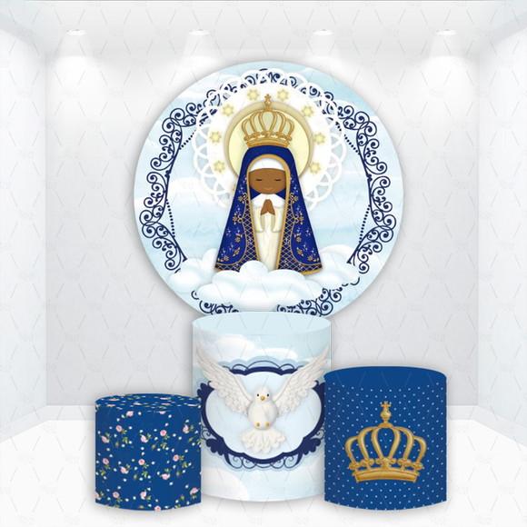 Painel Redondo + Kit de Capas de Cilindros Nossa Senhora