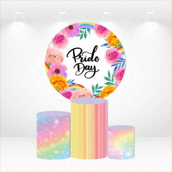 PAINEL REDONDO + KIT DE CAPAS DE CILINDROS ORGULHO LGBT