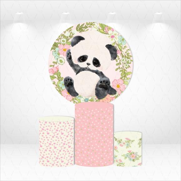 Painel Redondo + Kit De Capas De Cilindros Panda