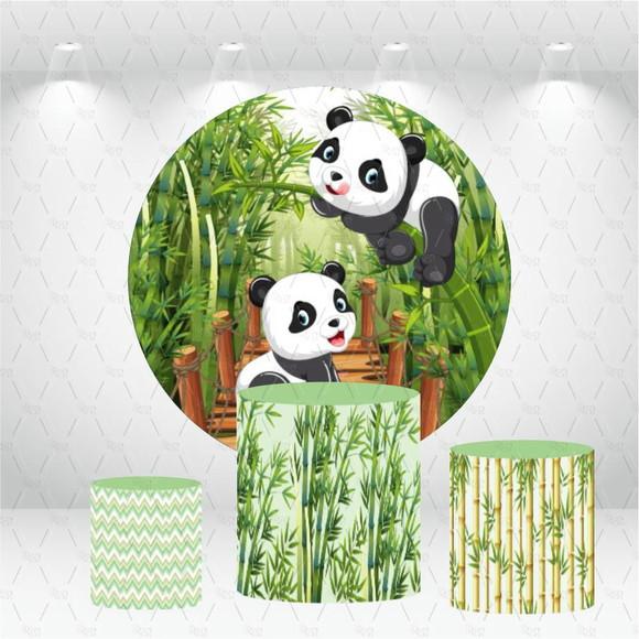 Painel Redondo + Kit De Capas De Cilindros Panda