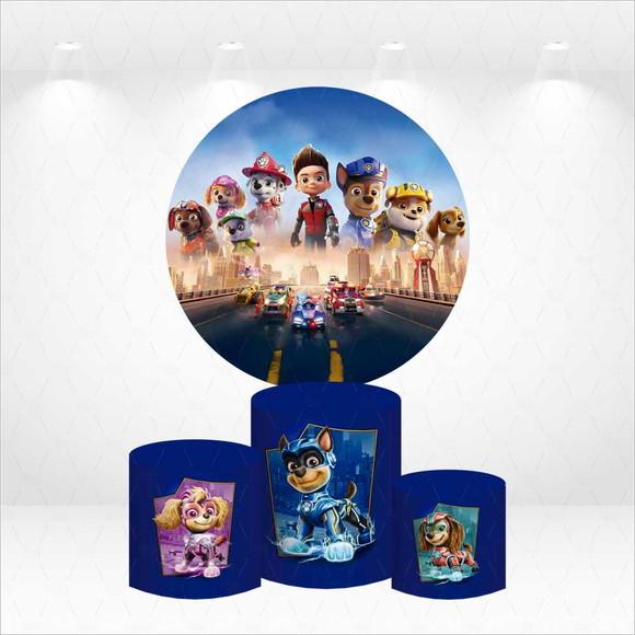 Painel Redondo + Kit de Capas de Cilindros Patrulha Canina