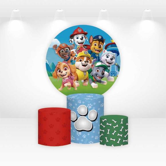 Painel Redondo + Kit de Capas de Cilindros Patrulha Canina